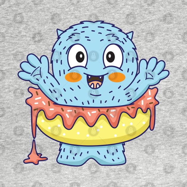 Monster donut cute by Mako Design 